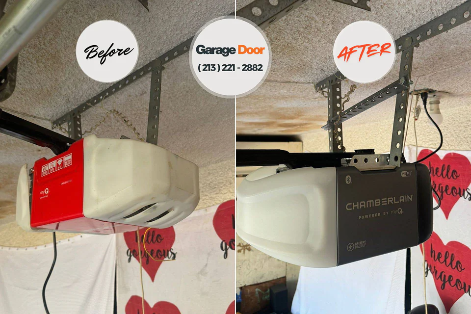 Before and after: garage door repair Winona Lake, IN